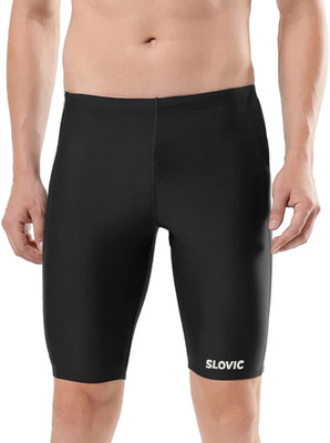 SLOVIC Solid Men Black Swim Shorts