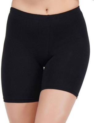 FEXALON Solid Women Black Cycling Shorts