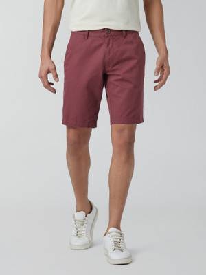 XYXX Solid Men Maroon Chino Shorts