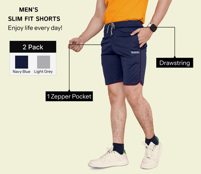 DARSHAN CREATION Solid Men Dark Blue, Silver Regular Shorts