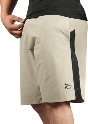 Gym Hound Solid Men Khaki Basic Shorts