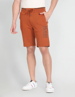 U.S. POLO ASSN. Printed Men Brown Basic Shorts
