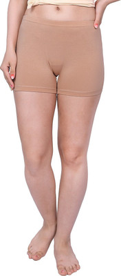 Inner Amour Solid Women Beige Casual Shorts