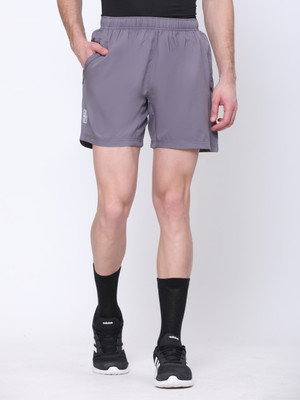 DIDA Solid Men Grey Regular Shorts