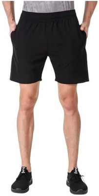 JEFFY Self Design Men Black Gym Shorts