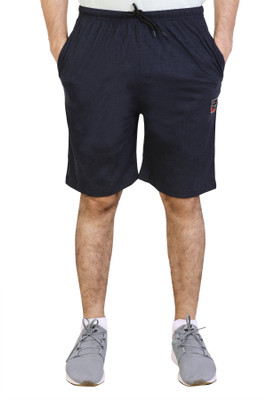 AWACK Solid Men Dark Blue Regular Shorts