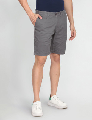 FLYING MACHINE Solid Men Grey Basic Shorts