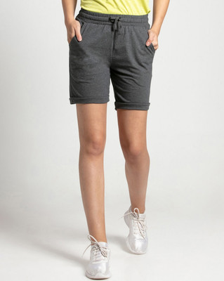 JOCKEY Solid Women Grey Sports Shorts