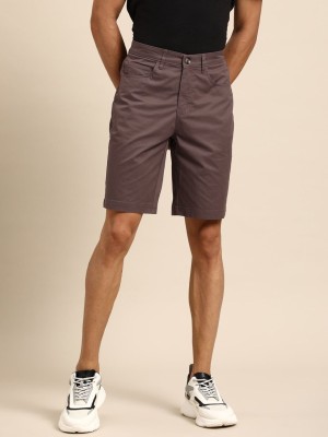 United Colors of Benetton Solid Men Brown Casual Shorts