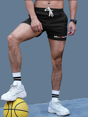 Bellwit Solid Men Black Running Shorts