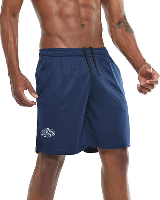 OORA Solid Men Dark Blue Sports Shorts
