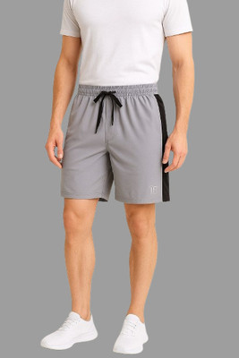 Manak Solid Men Grey Gym Shorts
