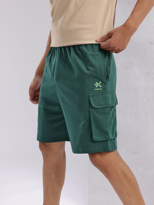 HRX by Hrithik Roshan Solid Men Green Cargo Shorts