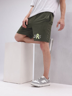 HRX by Hrithik Roshan Printed Men Green Regular Shorts