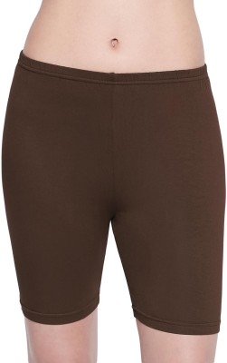 SKDREAMS Solid Women Brown Cycling Shorts