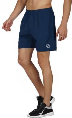 Sportinger Solid Men Blue Basic Shorts