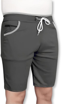 Venner Solid Men Grey Gym Shorts, Night Shorts, Regular Shorts, Running Shorts, Sports Shorts