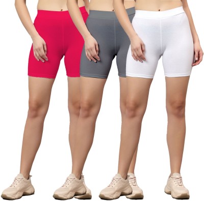 DIAZ Solid Women Multicolor Basic Shorts