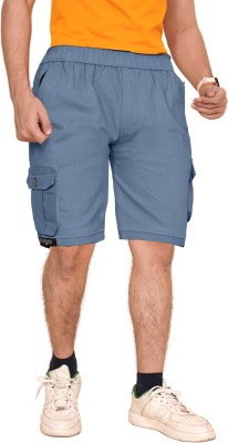 FLIIP TRADING Solid Men Beige Cargo Shorts