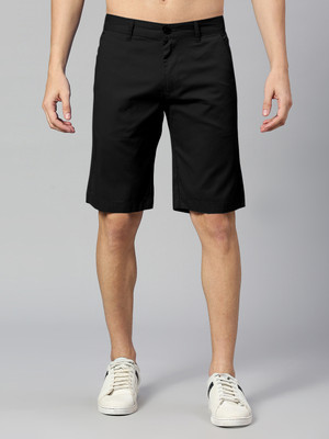 Thomas Scott Solid Men Black Chino Shorts