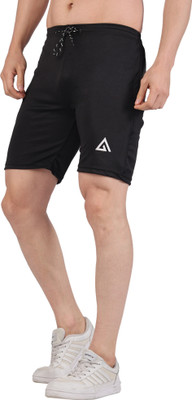 FARSH Solid Men Black Regular Shorts