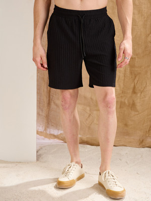 MASCLN SASSAFRAS Solid Men Black Casual Shorts