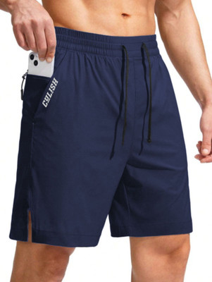 Culish Trend Solid, Printed Men Dark Blue Gym Shorts, Running Shorts, Sports Shorts