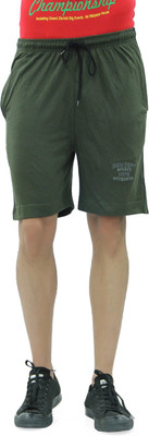 Humbert Solid Men Dark Green Basic Shorts