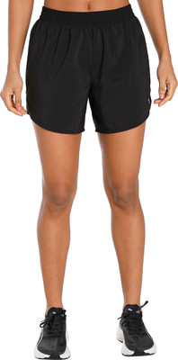 PUMA Solid Women Black Running Shorts