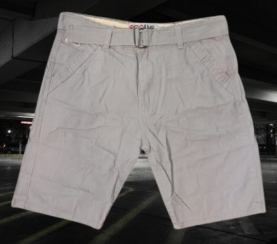 RCS Solid Men Grey Chino Shorts
