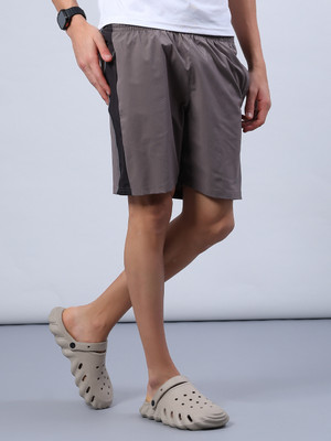 V-MART Color Block Men Grey, Black Regular Shorts
