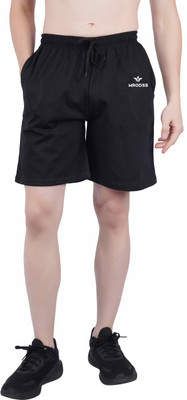 Wrodss Solid Men Black Casual Shorts