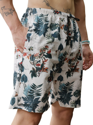 Rahi Trendz Printed Men Dark Green Beach Shorts