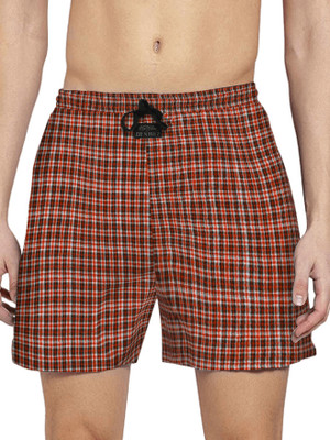 WOXO Checkered Men Red Boxer Shorts