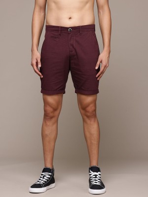 Roadster Solid Men Brown Chino Shorts