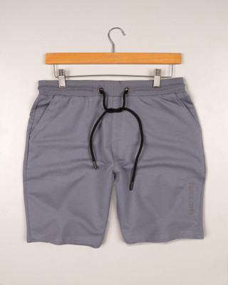 french crown Solid Men Grey Casual Shorts
