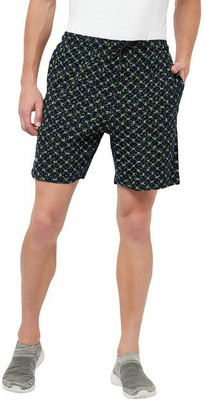 TT Printed Men Green Beach Shorts