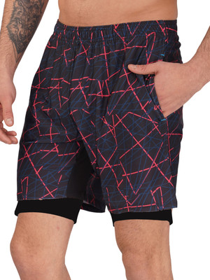 Sportinger Printed Men Red Board/Swim Shorts