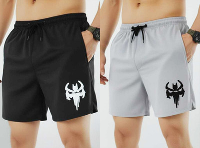 jocker Self Design Men Grey, Black Boxer Shorts, Gym Shorts, Night Shorts, Sports Shorts, Hotpants