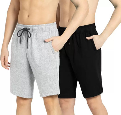 LARRY & EVA Solid Men Black Regular Shorts
