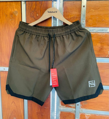 FitInOutFit Self Design Men Green Running Shorts