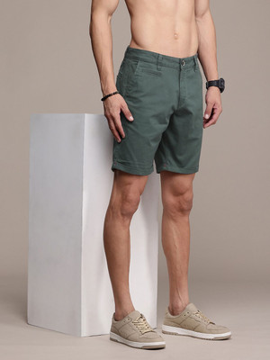 Roadster Solid Men Green Chino Shorts