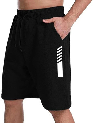 Peach Blossom Solid Men Black Casual Shorts