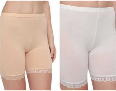 Blue Bird Enterprises Self Design Women White, Beige Cycling Shorts, Casual Shorts, Regular Shorts