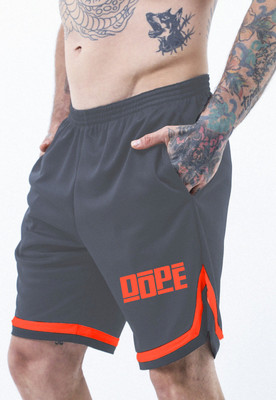 LOTHRIC Printed Men Grey Gym Shorts