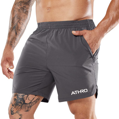 athro Graphic Print Men Grey Gym Shorts