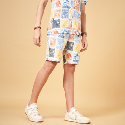Urban Ranger by Pantaloons Solid Men White Basic Shorts