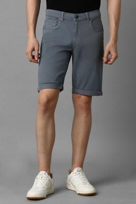 LOUIS PHILIPPE Solid Men Grey Regular Shorts
