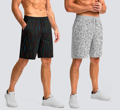 HOTFITS Solid Men Multicolor Basic Shorts