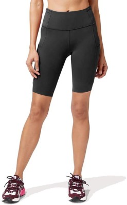 Flingr Solid Women Black Cycling Shorts